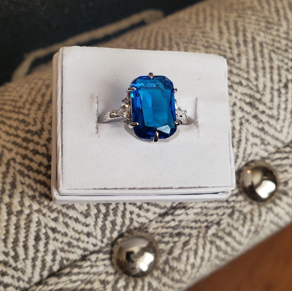 Blue Zircon Ring size 9